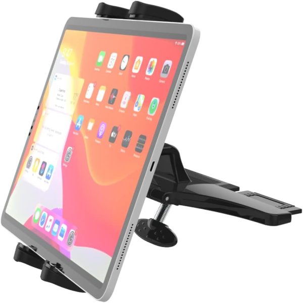 Car CD Slot Mount Tablet Holder for 4-13" iPad & Phone, Universal 360° Rotation Car Truck Front CD Player Tablet Mount for iPad Pro 12.9 Air Mini Generation, Galaxy Z Fold 4 3, iPhone